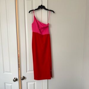 Sugarlips Asymmetrical Pink and Red Dress